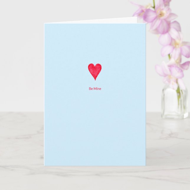Beautiful Watercolor Heart Valentine's Day card (Orchid)