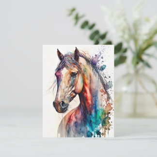 Beautiful Watercolor Horse Greeting Card