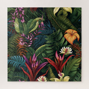 Beautiful Watercolor Jungle Adventure Jigsaw Puzzle