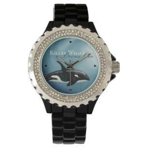 Beautiful Watercolor Killer Whale, Orcinus Orca Watch