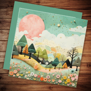 Beautiful Watercolor Landscape Thank You