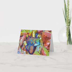 Beautiful Watercolor Mandarinfish Design  Note Card