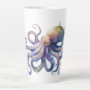 Beautiful watercolor Octopus  Latte Mug