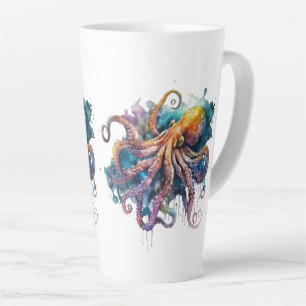 Beautiful Watercolor Octopus Latte Mug