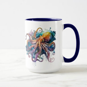 Beautiful Watercolor Octopus Mug