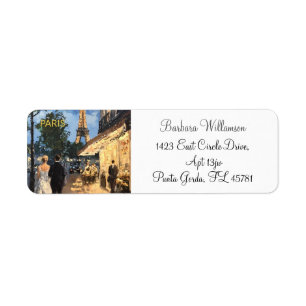 Beautiful Watercolor of Paris Travel Address Return Address Label