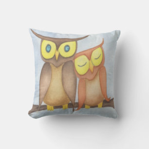 Beautiful Watercolor Owl Lovers Cushion