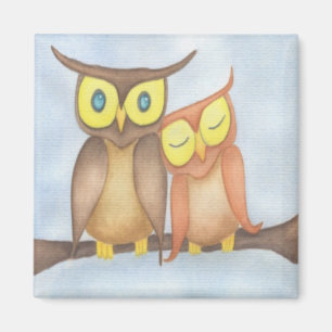 Beautiful Watercolor Owl Lovers Magnet