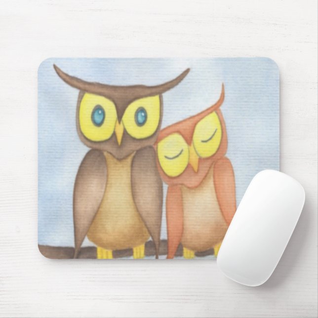 Beautiful Watercolor Owl Lovers Mouse Pad (With Mouse)