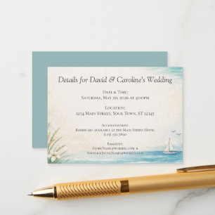 Beautiful Watercolor Painted Seaside Coastal Enclosure Card