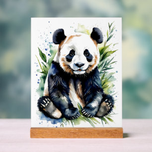 Beautiful Watercolor Panda Bear  Acrylic Sign