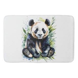 Beautiful Watercolor Panda Bear  Bath Mat