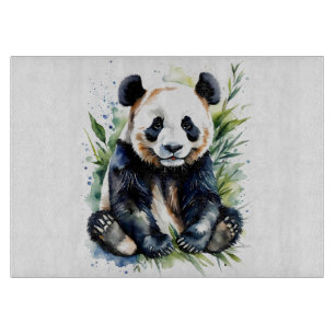 Beautiful Watercolor Panda Bear  Cutting Board