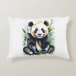 Beautiful Watercolor Panda Bear Decorative Cushion
