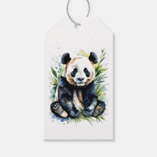 Beautiful Watercolor Panda Bear Gift Tags