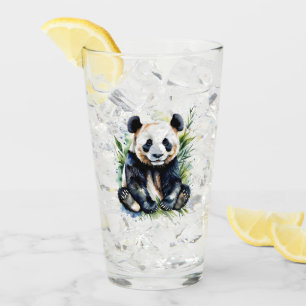 Beautiful Watercolor Panda Bear Glass
