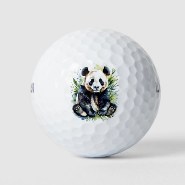 Beautiful Watercolor Panda Bear  Golf Balls (Front)