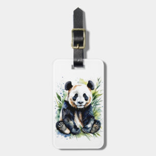 Beautiful Watercolor Panda Bear  Luggage Tag