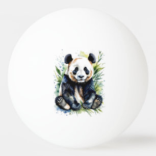 Beautiful Watercolor Panda Bear Ping Pong Ball