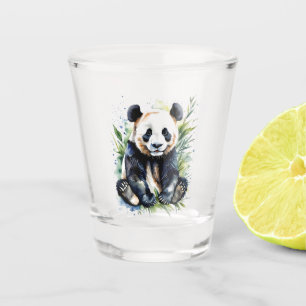 Beautiful Watercolor Panda Bear Shot Glass