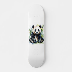 Beautiful Watercolor Panda Bear  Skateboard