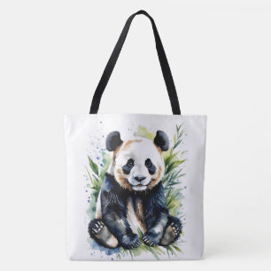 Beautiful Watercolor Panda Bear Tote Bag