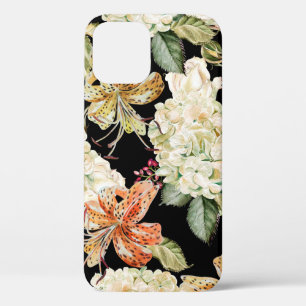 Beautiful watercolor pattern with flowers of hydra iPhone 12 case
