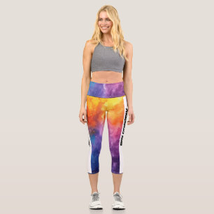 Beautiful Watercolor PERSONALIZE  Capri Leggings