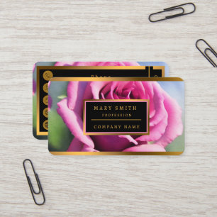 Beautiful Watercolor Pink Rose Modern Collection Business Card