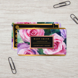Beautiful Watercolor Pink Rose Popular Collection Business Card