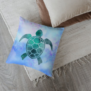 Beautiful Watercolor Sea Turtle Cushion