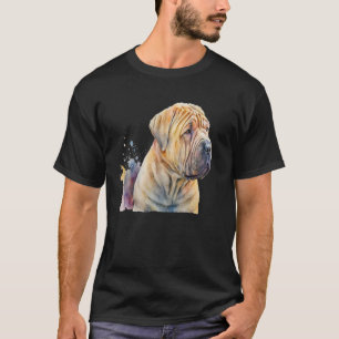 Beautiful Watercolor Shar Pei Portrait T-Shirt