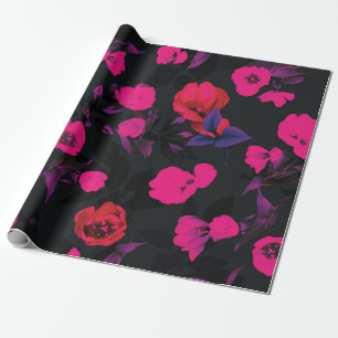 Beautiful watercolor tulip flowers seamless patter wrapping paper