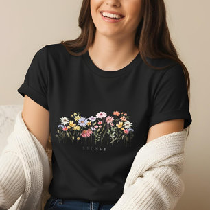 Beautiful Watercolor Wildflower Botanical Garden Tri-Blend Shirt