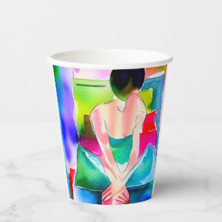 Beautiful Watercolor Woman Paper Cups