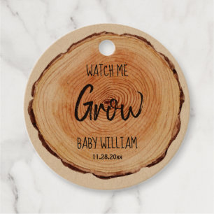 Beautiful Watercolor Wood Slice Watch Me Grow Fav Favour Tags