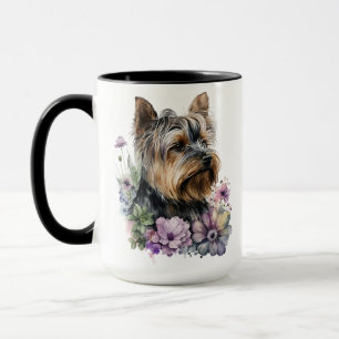 BEAUTIFUL WATERCOLOR YORKSHIRE TERRIER DOG  MUG