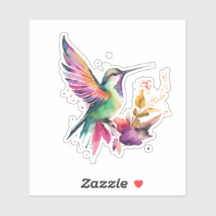 Beautiful watercolors hummingbird illustration