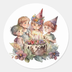 Beautiful watercolour Birthday Stickers