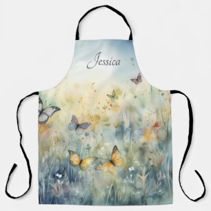 Beautiful Watercolour Butterflies Personalised Apron