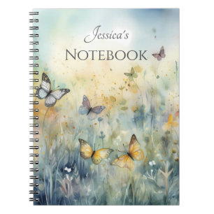 Beautiful Watercolour Butterflies Personalised Notebook