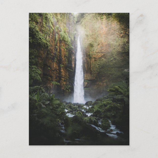 Beautiful Waterfall in Java, Indonesia, Photo Postcard (Front)