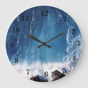 "BEAUTIFUL WATERFALL" LARGE ROUND WALL CLOCK