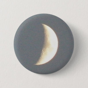Beautiful Waxing Crescent Moon at Dusk Button