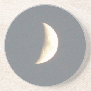 Beautiful Waxing Crescent Moon at Dusk Coaster