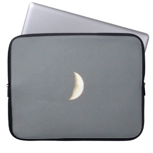 Beautiful Waxing Crescent Moon at Dusk Laptop Sleeve