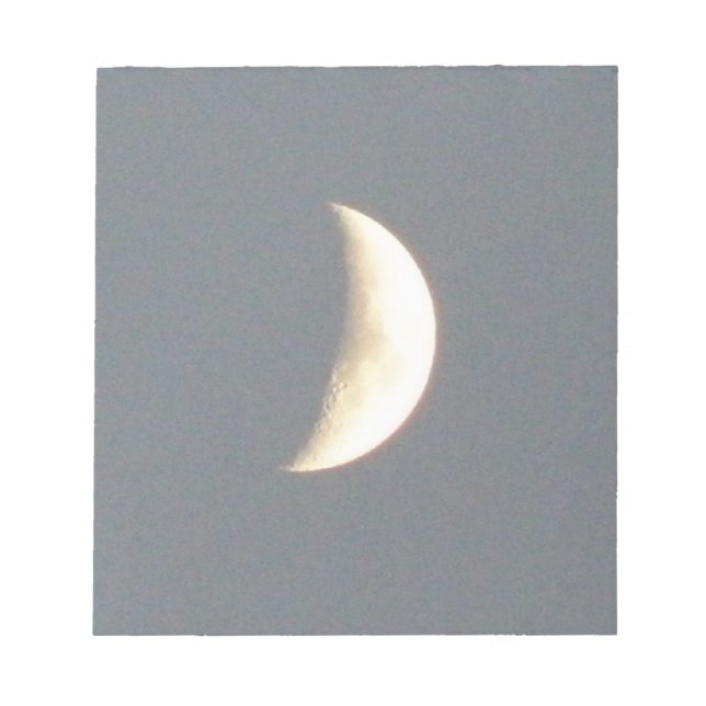 Beautiful Waxing Crescent Moon at Dusk Notepad (Front)