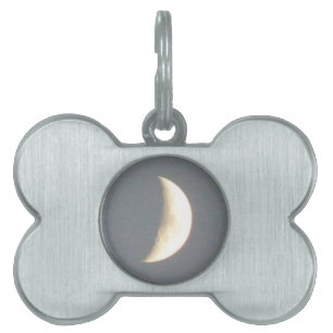 Beautiful Waxing Crescent Moon at Dusk Pet Tag