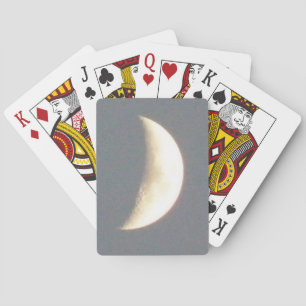 Beautiful Waxing Crescent Moon at Dusk Playing Cards