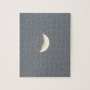 Beautiful Waxing Crescent Moon at Dusk Puzzle